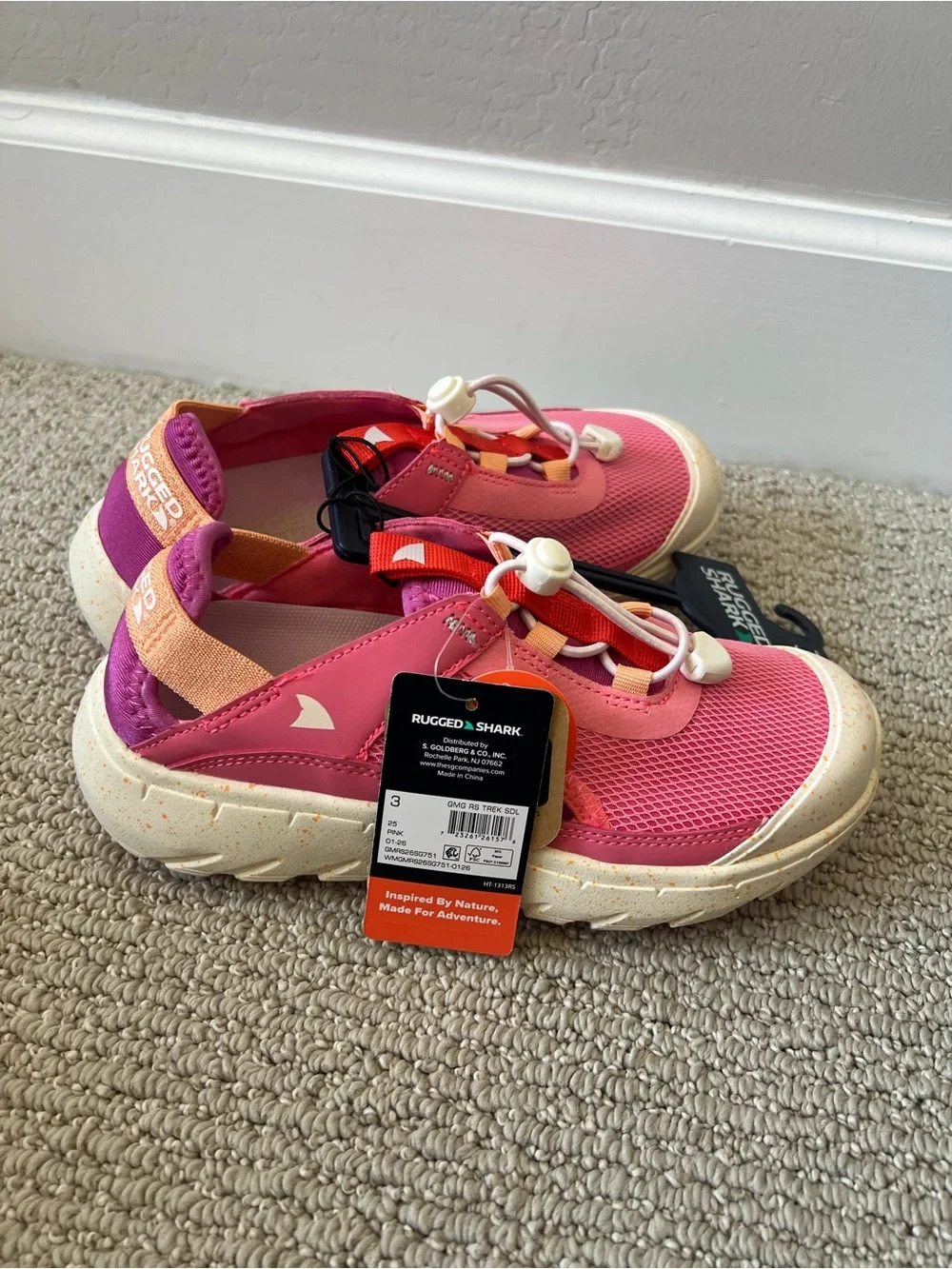 Rugged Shark Girls' Trek Sandals size3 NWT $15